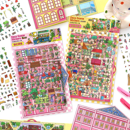 Büyük Boyut | Open Today Serisi 15.0 | Yapışkan Sahne, 3D Minyatür Sahne Yapışkanları, Stres Azaltıcı DIY Yapışkanları, Sahne Oluşturma Yapışkanları, DIY Yapışkanları