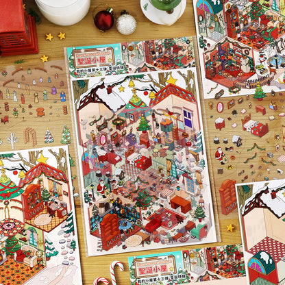 Big Size | Christmas Limited Edition | My Little House 6.0 | Sticker Scene, 3D Miniature Scene Stickers, Stress-Relief DIY Stickers, Scene-Setting Stickers, DIY Stickers