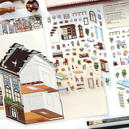 Mój Mały Domek 9.0 | Naklejki Sceniczne, 3D Miniatury Naklejek Scenicznych, Naklejki DIY ulatniające stres, Naklejki Ustawiające Scenę, Naklejki DIY