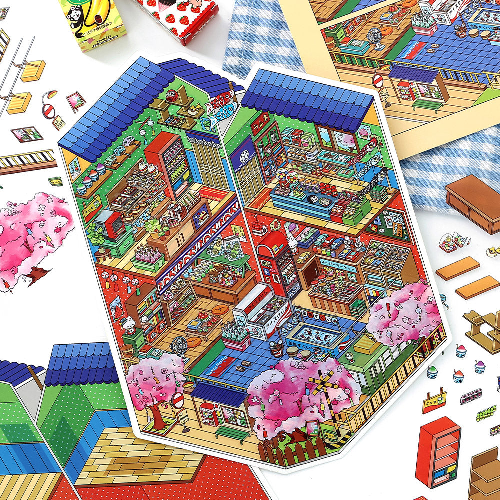 Große Größe | Open Today Serie 16.0 | Sticker-Szene, 3D-Miniatur-Szenen-Sticker, Entspannungs-DIY-Sticker, Szenen-Gestaltung-Sticker, DIY-Sticker