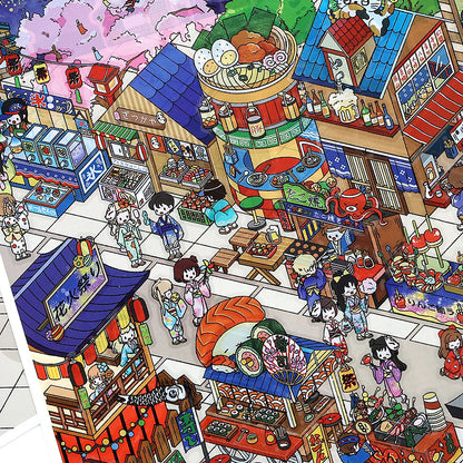 Große Größe | Open Today Serie 16.0 | Sticker-Szene, 3D-Miniatur-Szenen-Sticker, Entspannungs-DIY-Sticker, Szenen-Gestaltung-Sticker, DIY-Sticker