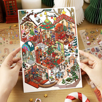 Big Size | Christmas Limited Edition | My Little House 6.0 | Sticker Scene, 3D Miniature Scene Stickers, Stress-Relief DIY Stickers, Scene-Setting Stickers, DIY Stickers