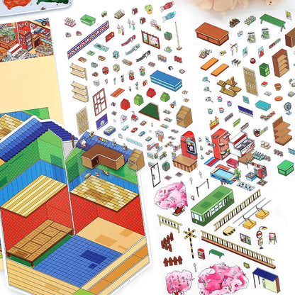 Große Größe | Open Today Serie 16.0 | Sticker-Szene, 3D-Miniatur-Szenen-Sticker, Entspannungs-DIY-Sticker, Szenen-Gestaltung-Sticker, DIY-Sticker