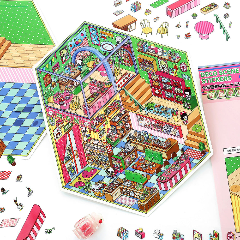 Große Größe | Open Today Serie 16.0 | Sticker-Szene, 3D-Miniatur-Szenen-Sticker, Entspannungs-DIY-Sticker, Szenen-Gestaltung-Sticker, DIY-Sticker