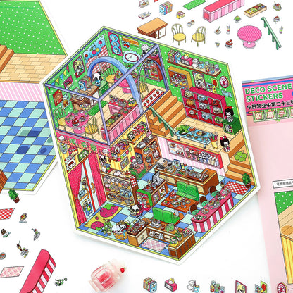 Große Größe | Open Today Serie 16.0 | Sticker-Szene, 3D-Miniatur-Szenen-Sticker, Entspannungs-DIY-Sticker, Szenen-Gestaltung-Sticker, DIY-Sticker