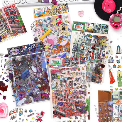 나의 작은 집 7.0 | 스티커 장면, 3D 미니어처 장면 스티커, 스트레스 해소 DIY 스티커, 장면 설정 스티커, DIY 스티커