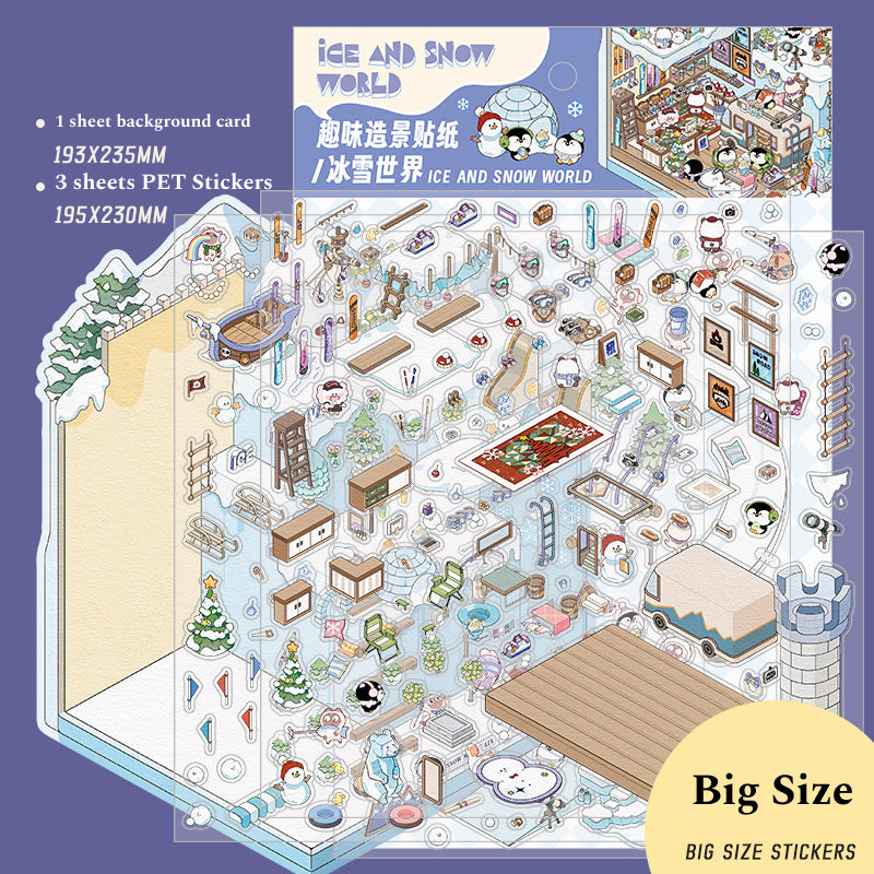 Big Size | Scene Magic 8.0 Series | Wonderland Theme | Sticker Scene, 3D Miniature Scene Stickers, stress-relief DIY stickers, Scene-setting Stickers