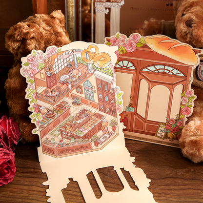 Björn Tema | Scene Joy Serie 7.0 | Sticker Scen, 3D Miniatyrscen Stickers, Stressavlastande DIY Stickers, Scenuppställnings Stickers, DIY Sticker