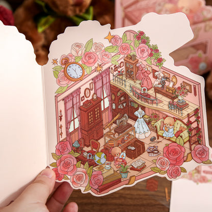 Björn Tema | Scene Joy Serie 7.0 | Sticker Scen, 3D Miniatyrscen Stickers, Stressavlastande DIY Stickers, Scenuppställnings Stickers, DIY Sticker