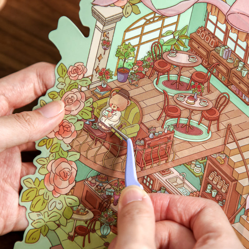 Björn Tema | Scene Joy Serie 7.0 | Sticker Scen, 3D Miniatyrscen Stickers, Stressavlastande DIY Stickers, Scenuppställnings Stickers, DIY Sticker