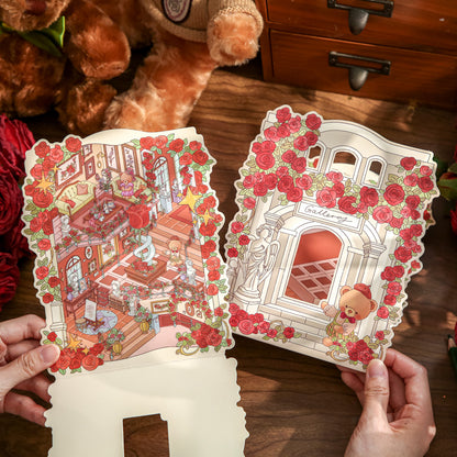 Björn Tema | Scene Joy Serie 7.0 | Sticker Scen, 3D Miniatyrscen Stickers, Stressavlastande DIY Stickers, Scenuppställnings Stickers, DIY Sticker