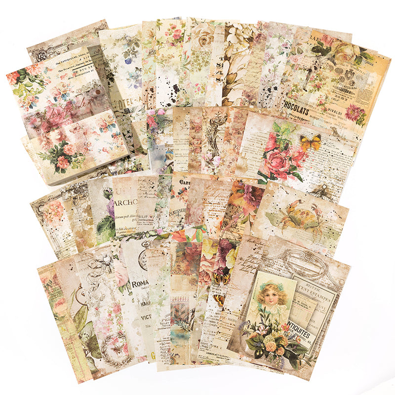 Twilight series on earth Series Vintage Scrapbooking Material Paper Book, 100 Sheets Junk Journal Paper, Collage DIY Paper