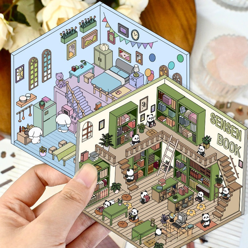 Miniature Scene Stickers, Cartoon Scene-setting Stickers, 3D Scene Stickers