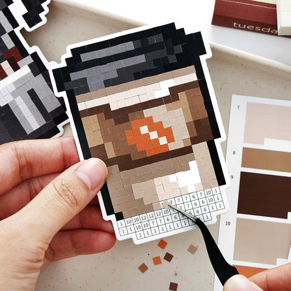 Sticker by Number Series 1.0, Pixel Art Sticker, Sticker Puzzle, DIY Sticker, Sticker by Number, Pixel Stickers