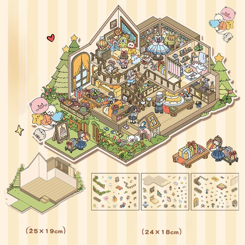 Scene Art 6.0 Series | Big Size | Sticker Scene, 3D Miniature Scene Stickers, Stress - relief DIY stickers, Scene - setting Stickers - YYBB ART