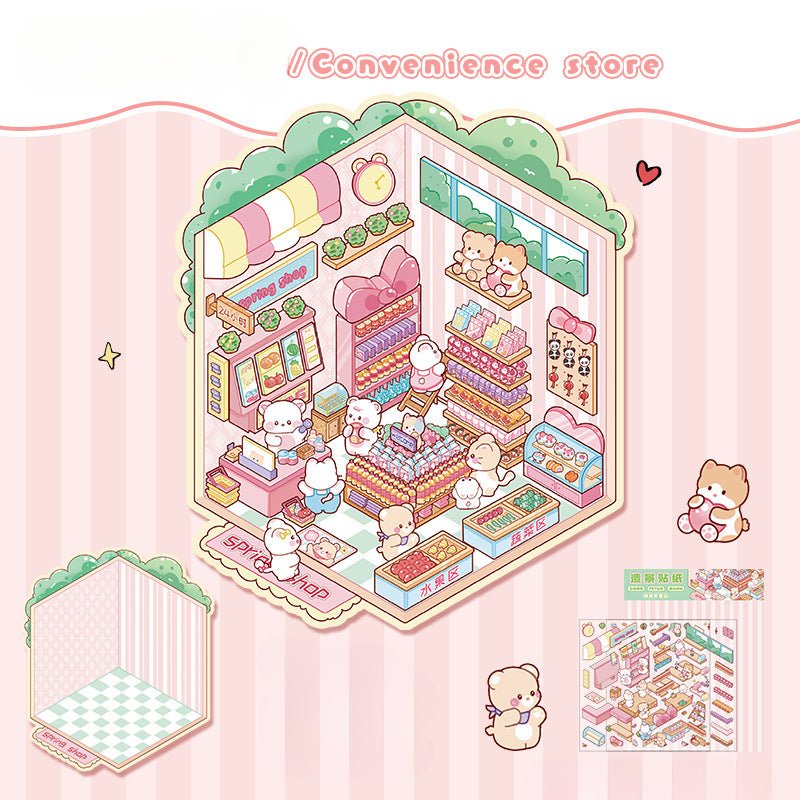 Cute Theme | Scene Art 17.0 Series | Sticker Scene, 3D Miniature Scene Stickers, Stress - Relief DIY Stickers, Scene - Setting Stickers - YYBB ART