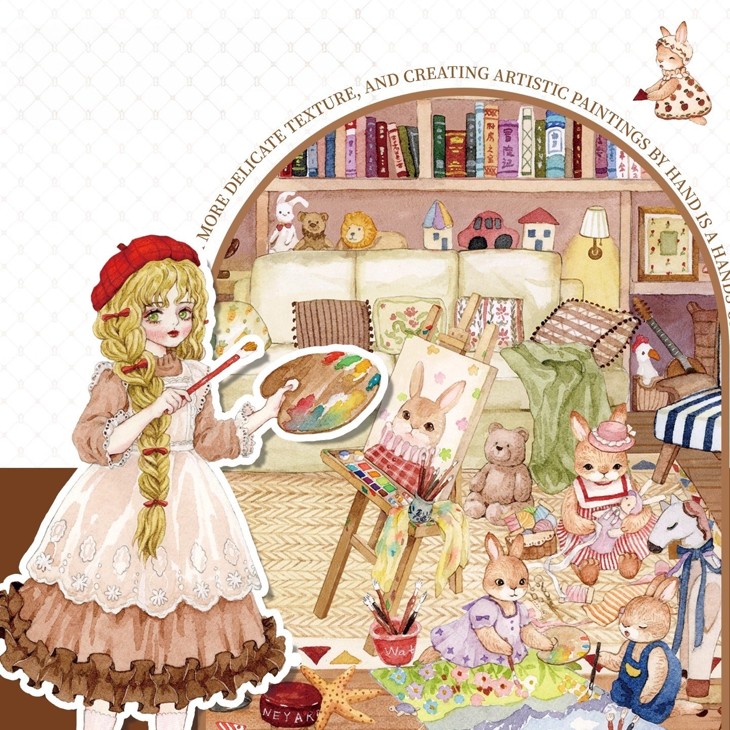 Ręcznie Narysowana Scena | Scene Garden Seria 8.0 | Naklejki Sceny, 3D Naklejki Miniatur Sceny, Naklejki DIY Przeciwlękowe, Naklejki Do Ustawiany Sceny, Naklejki DIY