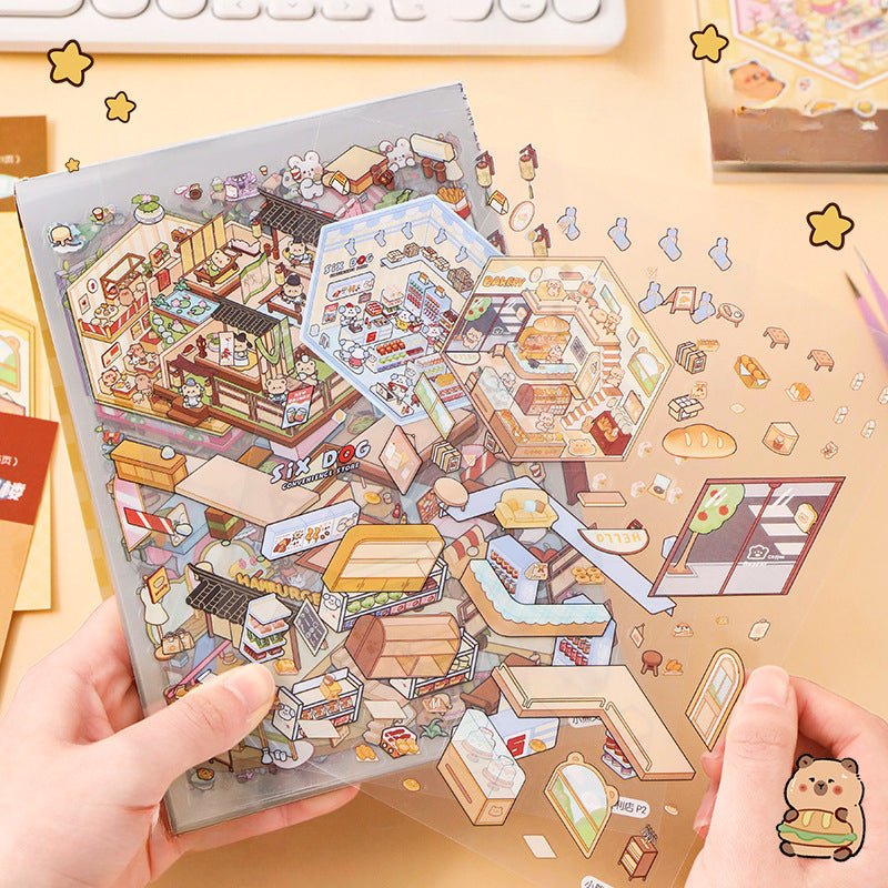 Bambebe Set di 20 Adesivi 3D per Casa in Miniatura – Kit Sticker di Scena, Attività Rilassante per Bambini e Adulti Bambebe Set di 20 Adesivi 3D per Casa in Miniatura – Kit Sticker di Scena, Attività Rilassante per Bambini e Adulti