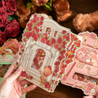 Björn Tema | Scene Joy Serie 7.0 | Sticker Scen, 3D Miniatyrscen Stickers, Stressavlastande DIY Stickers, Scenuppställnings Stickers, DIY Sticker