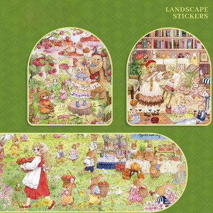 Ręcznie Narysowana Scena | Scene Garden Seria 8.0 | Naklejki Sceny, 3D Naklejki Miniatur Sceny, Naklejki DIY Przeciwlękowe, Naklejki Do Ustawiany Sceny, Naklejki DIY