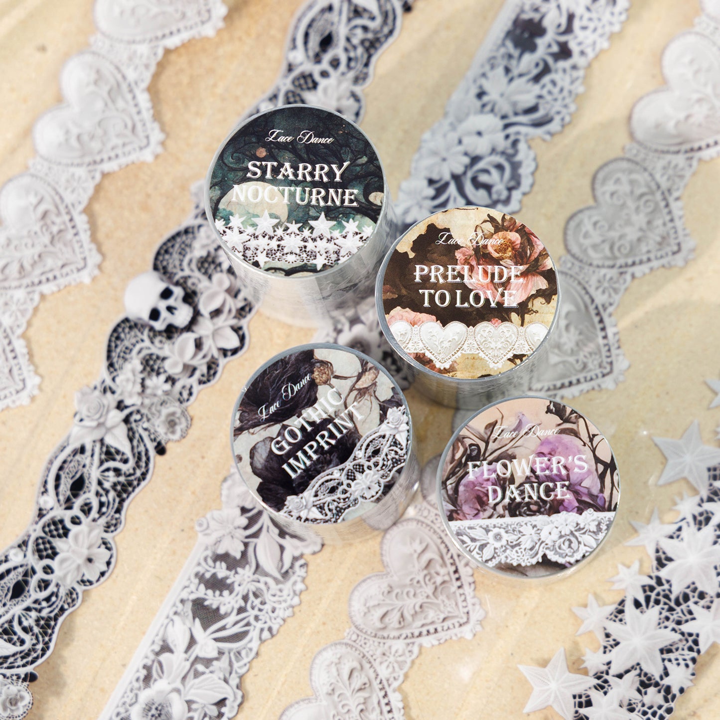 Lace Dance Series Journal Tape, Scrapbooking Tape Stickers, Collage PET Tape Stickers