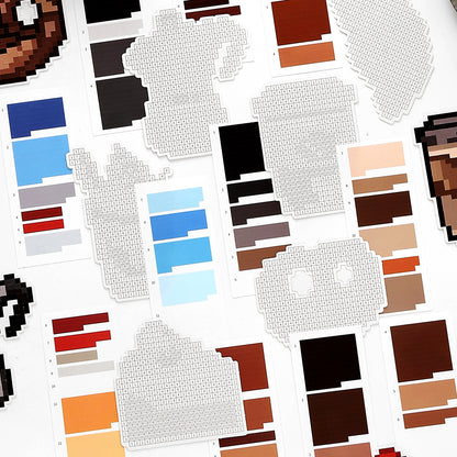Sticker by Number Series 1.0, Pixel Art Sticker, Sticker Puzzle, DIY Sticker, Sticker by Number, Pixel Stickers