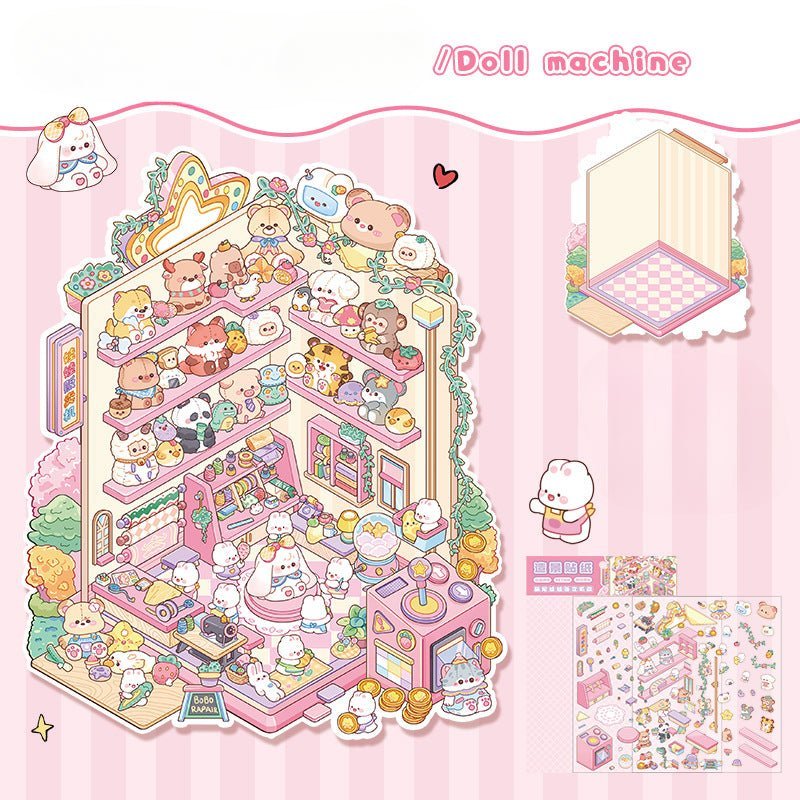 Big Size | Doll Theme | Scene Art 11.0 Series | Sticker Scene, 3D Miniature Scene Stickers, Stress - relief DIY stickers, Scene - setting Stickers - YYBB ART