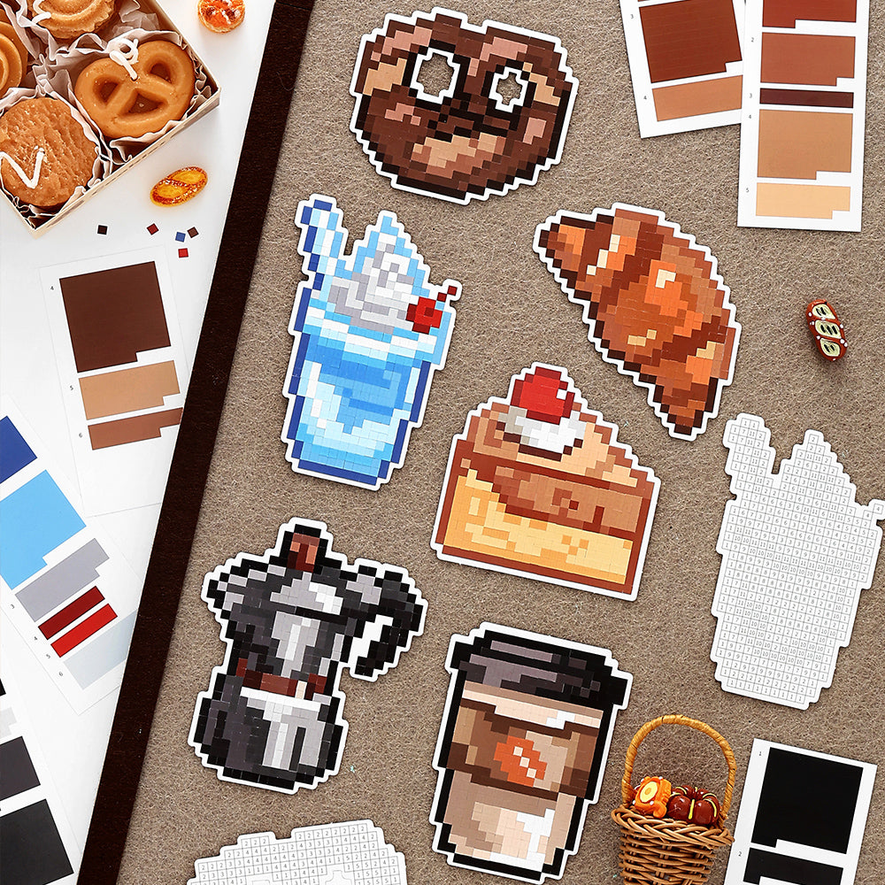 Sticker by Number Series 1.0, Pixel Art Sticker, Sticker Puzzle, DIY Sticker, Sticker by Number, Pixel Stickers