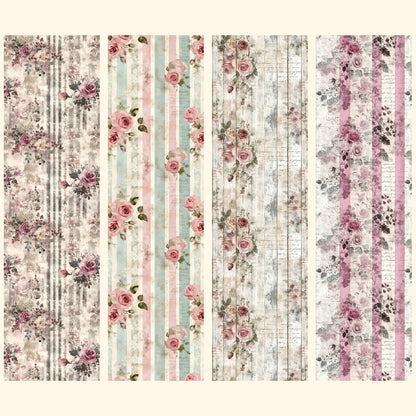 60 sheets,Vintage Shabby Chic Roses Printable Paper, Vintage Digital Paper - INSTANT DOWNLOAD - YYBB ART