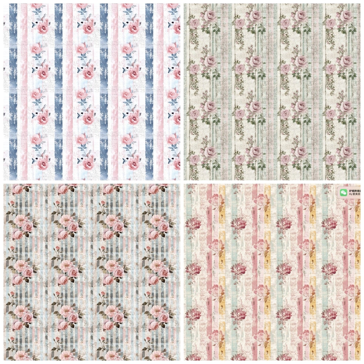 60 sheets,Vintage Shabby Chic Roses Printable Paper, Vintage Digital Paper - INSTANT DOWNLOAD - YYBB ART