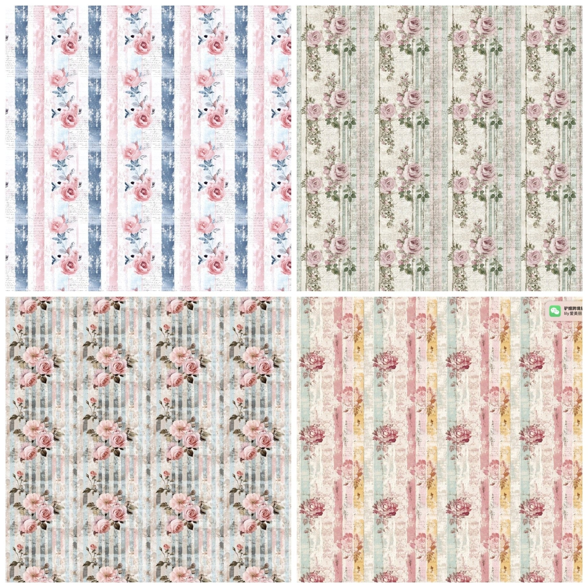 60 sheets,Vintage Shabby Chic Roses Printable Paper, Vintage Digital Paper - INSTANT DOWNLOAD - YYBB ART