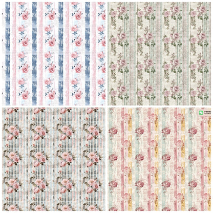 60 sheets,Vintage Shabby Chic Roses Printable Paper, Vintage Digital Paper - INSTANT DOWNLOAD - YYBB ART