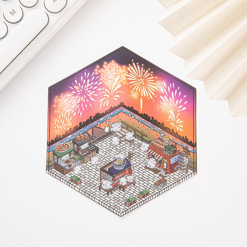 Miniature Scene Pre-cut Journal Stickers for Scene-Setting, 3D Layered Pop-up House Journal Stickers