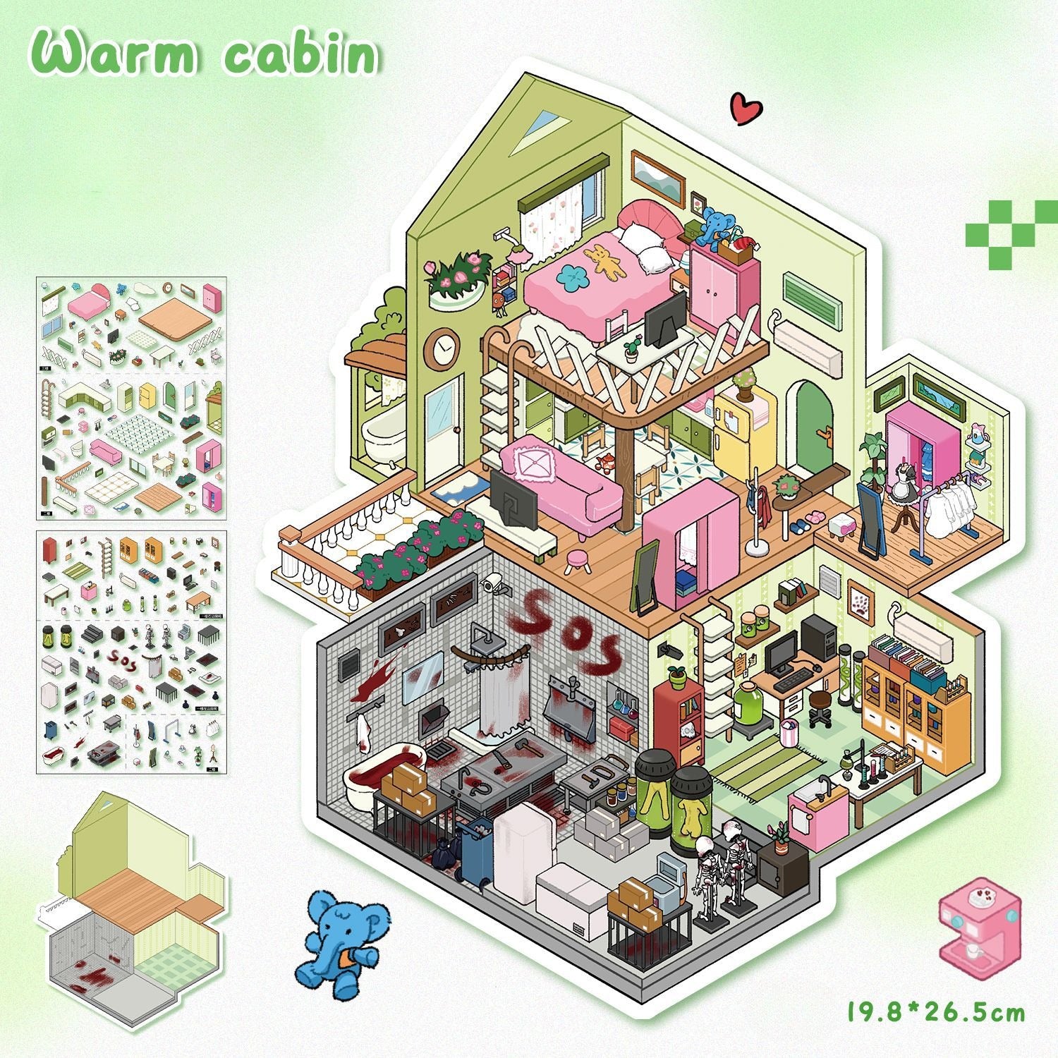 Big Size | Scene Art 18.0 Series | Sticker Scene, 3D Miniature Scene Stickers, Stress - Relief DIY Stickers, Scene - Setting Stickers - YYBB ART