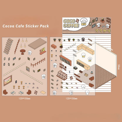 Miniature Scene Stickers, Cartoon Scene-setting Stickers, 3D Scene Stickers