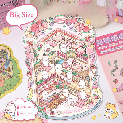 Big Size | Doll Theme | Scene Art 13.0 Series | Sticker Scene, 3D Miniature Scene Stickers, Stress-relief DIY stickers, Scene-setting Stickers