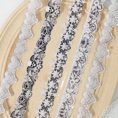 Lace Dance Series Journal Tape, Scrapbooking Tape Stickers, Collage PET Tape Stickers