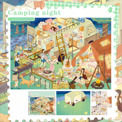 Stories Under The Eaves | Snowy Hot Spring Retreat | Big Size | Scene Garden 26.0 Series | Sticker Scene, 3D Miniature Scene Stickers, Stress-Relief DIY Stickers, Scene-Setting Stickers, DIY Stickers