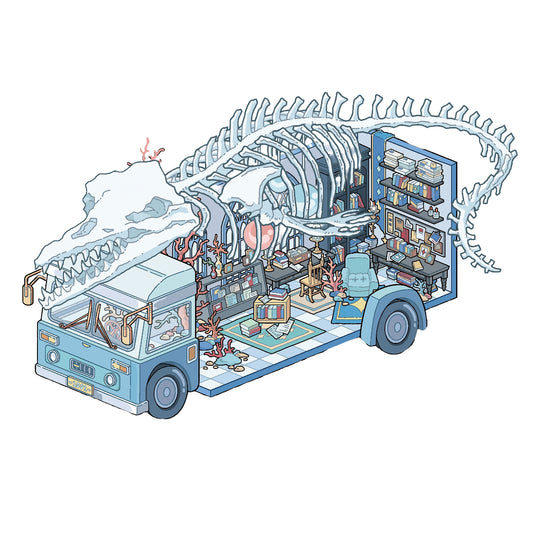 Ancient Skeleton Bus Theme | Pocket Scene Series 21.0 | Sticker Scene, 3D Miniature Scene Stickers, Stress-Relief DIY Stickers, Scene-Setting Stickers, DIY Stickers