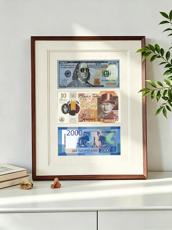 Banknote | US Dollar | British Pound | South Korean Won | Sticker Scene, Miniature Scene Stickers, Stress-Relief DIY Stickers, Scene-Setting Stickers