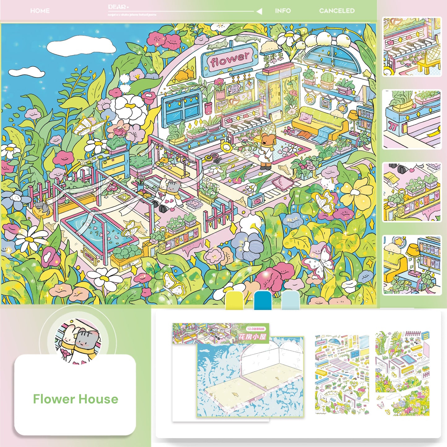 Duży rozmiar | Motyw baśniowy | Świat Scen 17.0 Seria | DIY Naklejki Sceniczne, 3D Miniatury Sceniczne Naklejki, Naklejki DIY na odprężenie, Naklejki do Tworzenia Sceny, Naklejki DIY