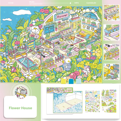 Duży rozmiar | Motyw baśniowy | Świat Scen 17.0 Seria | DIY Naklejki Sceniczne, 3D Miniatury Sceniczne Naklejki, Naklejki DIY na odprężenie, Naklejki do Tworzenia Sceny, Naklejki DIY