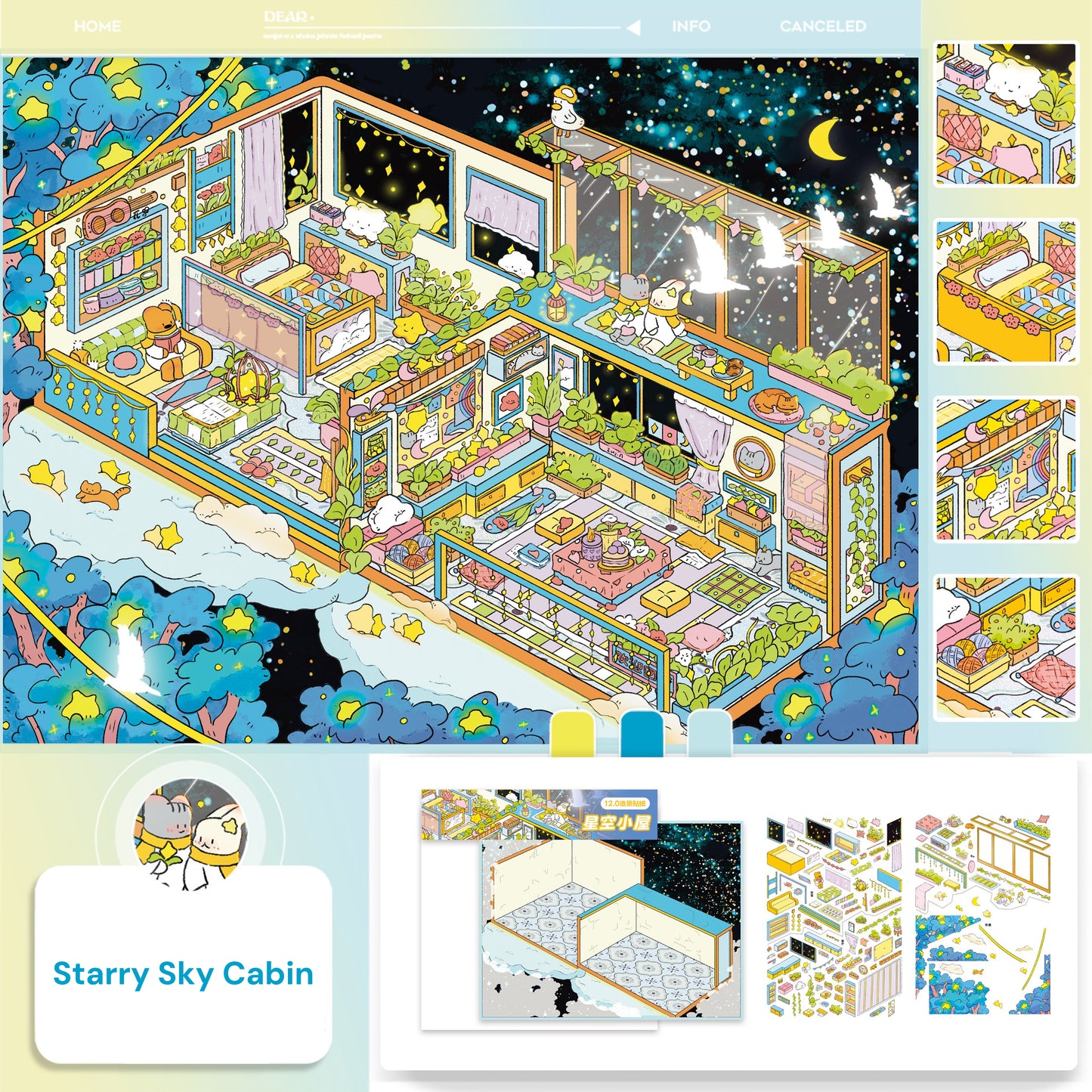 Duży rozmiar | Motyw baśniowy | Świat Scen 17.0 Seria | DIY Naklejki Sceniczne, 3D Miniatury Sceniczne Naklejki, Naklejki DIY na odprężenie, Naklejki do Tworzenia Sceny, Naklejki DIY