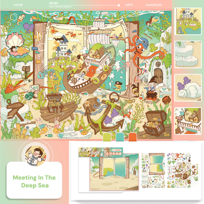 Duży rozmiar | Motyw baśniowy | Świat Scen 17.0 Seria | DIY Naklejki Sceniczne, 3D Miniatury Sceniczne Naklejki, Naklejki DIY na odprężenie, Naklejki do Tworzenia Sceny, Naklejki DIY