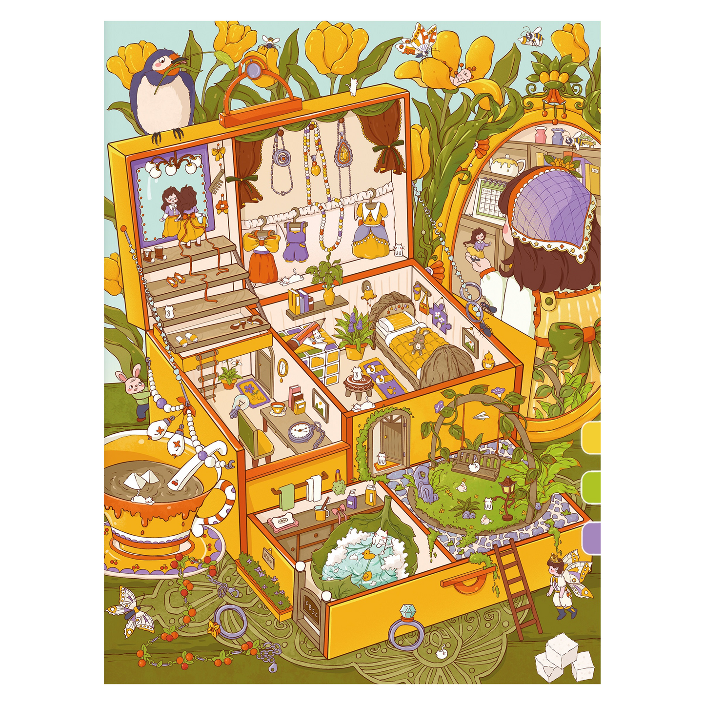 Duży rozmiar | Motyw baśniowy | Świat Scen 17.0 Seria | DIY Naklejki Sceniczne, 3D Miniatury Sceniczne Naklejki, Naklejki DIY na odprężenie, Naklejki do Tworzenia Sceny, Naklejki DIY