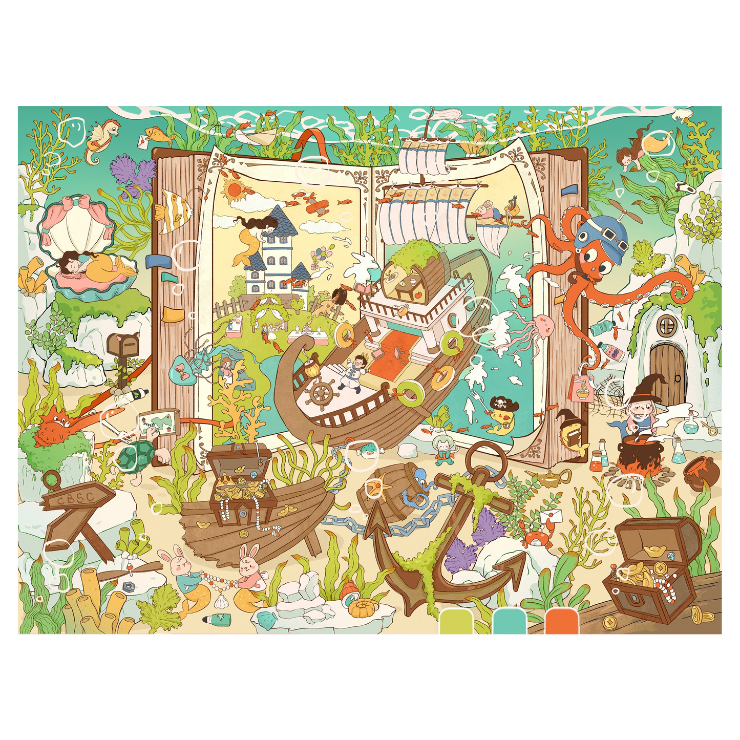 Duży rozmiar | Motyw baśniowy | Świat Scen 17.0 Seria | DIY Naklejki Sceniczne, 3D Miniatury Sceniczne Naklejki, Naklejki DIY na odprężenie, Naklejki do Tworzenia Sceny, Naklejki DIY