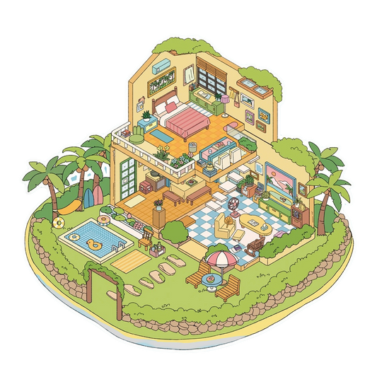 Büyük Boyut | Dört Mevsim Teması | Scene Garden 5.0 Serisi | Yapışkan Sahne, 3D Minyatür Sahne Yapışkanları, Stres Azaltıcı DIY Yapışkanları, Sahne Kurulumu Yapışkanları, DIY Yapışkanları