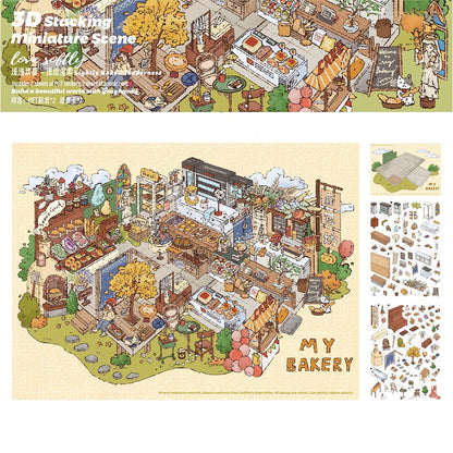 Big Size | Love Softly | Scene Art 25.0 Series | Sticker Scene, 3D Miniature Scene Stickers, Stress-Relief DIY Stickers, Scene-Setting Stickers
