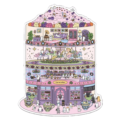 Big Size | Meow Meow 5.0 Series | Cat Sticker Scene, 3D Miniature Scene Stickers, stress-relief DIY stickers, Scene-setting Stickers