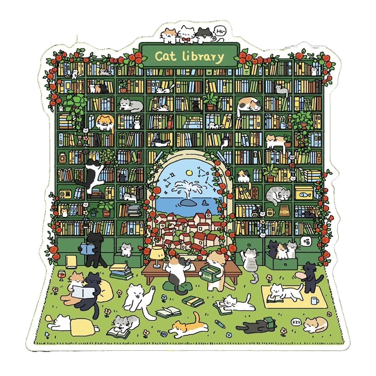 Big Size | Meow Meow 5.0 Series | Cat Sticker Scene, 3D Miniature Scene Stickers, stress-relief DIY stickers, Scene-setting Stickers